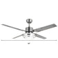 LED Gourd Semi Flush Lighting Modernist Silver Finish Metal 4 Blades Ceiling Fan Lamp Fixture, 42" W Clearhalo 'Ceiling Fans with Lights' 'Ceiling Fans' 'Modern Ceiling Fans' 'Modern' Lighting' 2436407