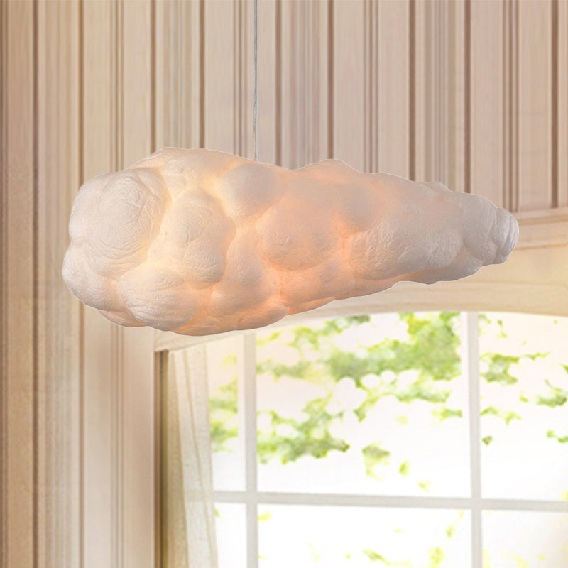Contemporary Style Cloud Pendant Light Fixture Cotton 1/2/4-Light Dining Room Ceiling Fixture in White, 14"/16" W White Clearhalo 'Ceiling Lights' 'Pendant Lights' 'Pendants' Lighting' 243659_65a8c6c9-293d-485a-a297-93cb2ebebbca