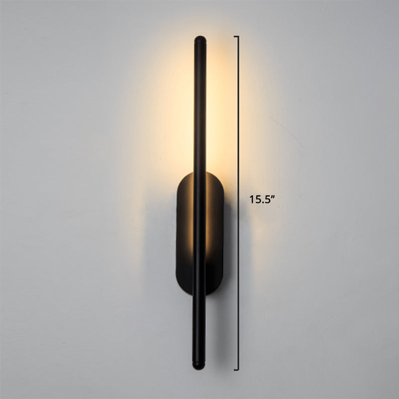Stick Living Room LED Wall Lamp Aluminum Nordic Style Rotatable Wall Light Fixture Black 16" B Clearhalo 'Cast Iron' 'Glass' 'Industrial' 'Modern wall lights' 'Modern' 'Tiffany' 'Traditional wall lights' 'Wall Lamps & Sconces' 'Wall Lights' Lighting' 2437132