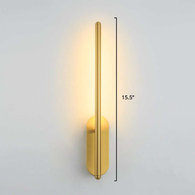 Stick Living Room LED Wall Lamp Aluminum Nordic Style Rotatable Wall Light Fixture Gold 16" B Clearhalo 'Cast Iron' 'Glass' 'Industrial' 'Modern wall lights' 'Modern' 'Tiffany' 'Traditional wall lights' 'Wall Lamps & Sconces' 'Wall Lights' Lighting' 2437133