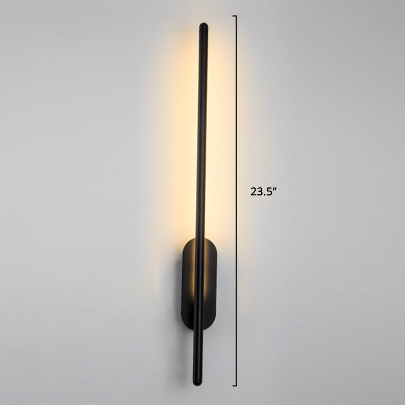 Stick Living Room LED Wall Lamp Aluminum Nordic Style Rotatable Wall Light Fixture Black 23.5" B Clearhalo 'Cast Iron' 'Glass' 'Industrial' 'Modern wall lights' 'Modern' 'Tiffany' 'Traditional wall lights' 'Wall Lamps & Sconces' 'Wall Lights' Lighting' 2437134