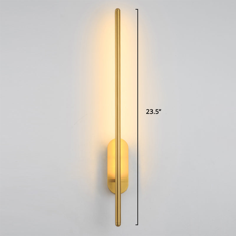 Stick Living Room LED Wall Lamp Aluminum Nordic Style Rotatable Wall Light Fixture Gold 23.5" B Clearhalo 'Cast Iron' 'Glass' 'Industrial' 'Modern wall lights' 'Modern' 'Tiffany' 'Traditional wall lights' 'Wall Lamps & Sconces' 'Wall Lights' Lighting' 2437135