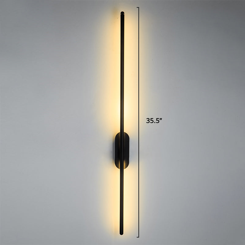 Stick Living Room LED Wall Lamp Aluminum Nordic Style Rotatable Wall Light Fixture Black 35.5" B Clearhalo 'Cast Iron' 'Glass' 'Industrial' 'Modern wall lights' 'Modern' 'Tiffany' 'Traditional wall lights' 'Wall Lamps & Sconces' 'Wall Lights' Lighting' 2437136