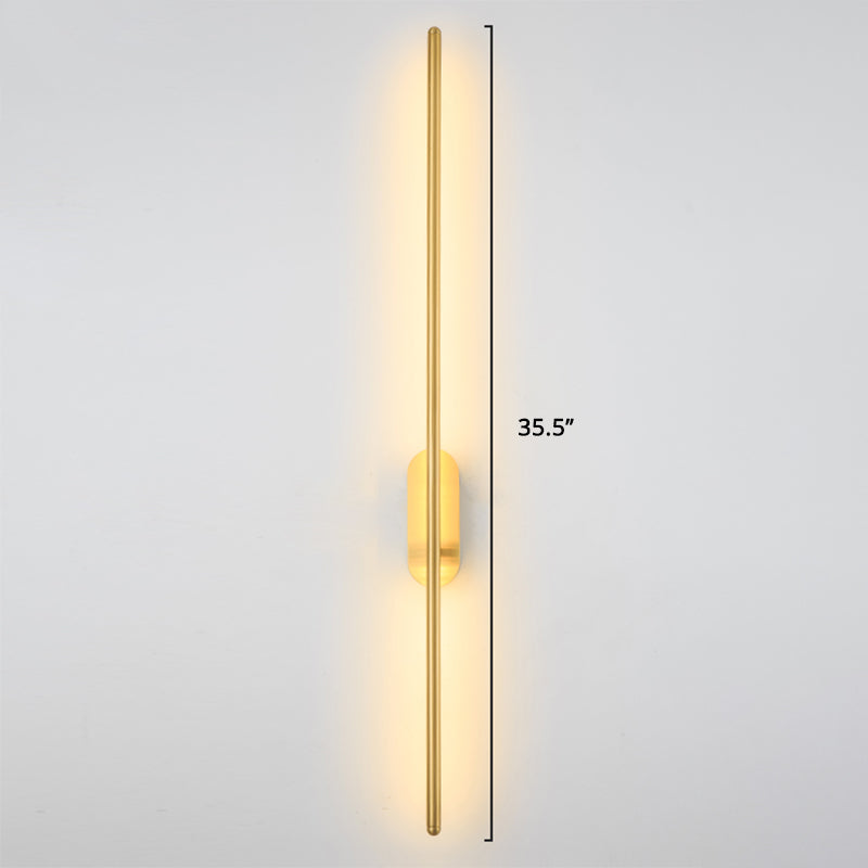Stick Living Room LED Wall Lamp Aluminum Nordic Style Rotatable Wall Light Fixture Gold 35.5" B Clearhalo 'Cast Iron' 'Glass' 'Industrial' 'Modern wall lights' 'Modern' 'Tiffany' 'Traditional wall lights' 'Wall Lamps & Sconces' 'Wall Lights' Lighting' 2437137