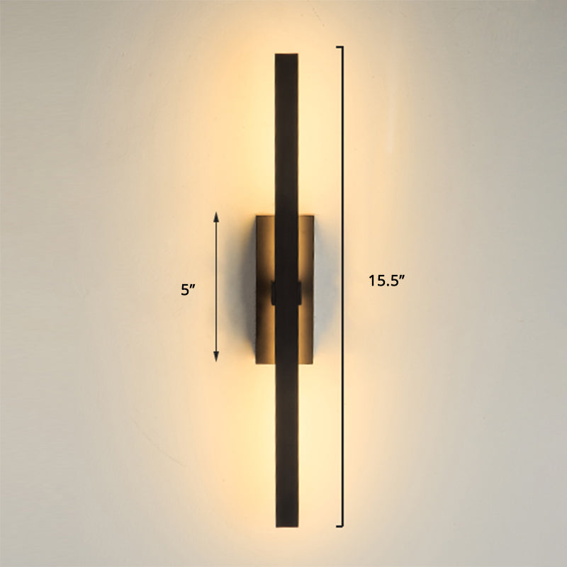 Stick Living Room LED Wall Lamp Aluminum Nordic Style Rotatable Wall Light Fixture Black 16" A Clearhalo 'Cast Iron' 'Glass' 'Industrial' 'Modern wall lights' 'Modern' 'Tiffany' 'Traditional wall lights' 'Wall Lamps & Sconces' 'Wall Lights' Lighting' 2437138