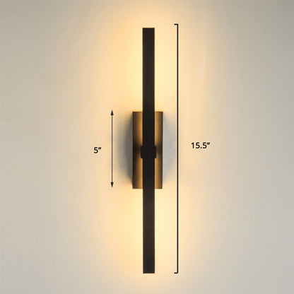 Stick Living Room LED Wall Lamp Aluminum Nordic Style Rotatable Wall Light Fixture Black 16" A Clearhalo 'Cast Iron' 'Glass' 'Industrial' 'Modern wall lights' 'Modern' 'Tiffany' 'Traditional wall lights' 'Wall Lamps & Sconces' 'Wall Lights' Lighting' 2437138
