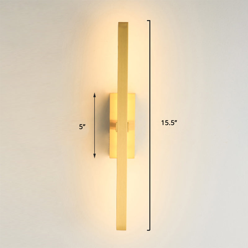 Stick Living Room LED Wall Lamp Aluminum Nordic Style Rotatable Wall Light Fixture Gold 16" A Clearhalo 'Cast Iron' 'Glass' 'Industrial' 'Modern wall lights' 'Modern' 'Tiffany' 'Traditional wall lights' 'Wall Lamps & Sconces' 'Wall Lights' Lighting' 2437139