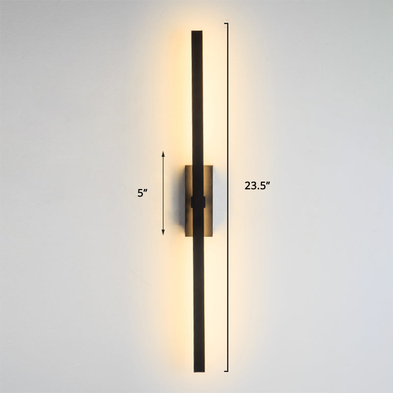 Stick Living Room LED Wall Lamp Aluminum Nordic Style Rotatable Wall Light Fixture Black 23.5" A Clearhalo 'Cast Iron' 'Glass' 'Industrial' 'Modern wall lights' 'Modern' 'Tiffany' 'Traditional wall lights' 'Wall Lamps & Sconces' 'Wall Lights' Lighting' 2437140