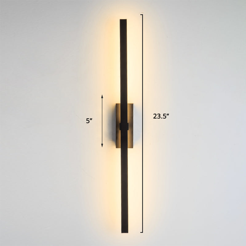 Stick Living Room LED Wall Lamp Aluminum Nordic Style Rotatable Wall Light Fixture Black 23.5" A Clearhalo 'Cast Iron' 'Glass' 'Industrial' 'Modern wall lights' 'Modern' 'Tiffany' 'Traditional wall lights' 'Wall Lamps & Sconces' 'Wall Lights' Lighting' 2437140