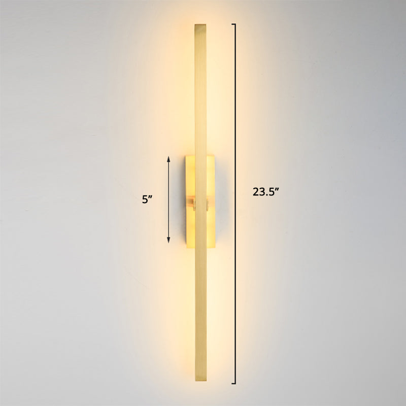 Stick Living Room LED Wall Lamp Aluminum Nordic Style Rotatable Wall Light Fixture Gold 23.5" A Clearhalo 'Cast Iron' 'Glass' 'Industrial' 'Modern wall lights' 'Modern' 'Tiffany' 'Traditional wall lights' 'Wall Lamps & Sconces' 'Wall Lights' Lighting' 2437141