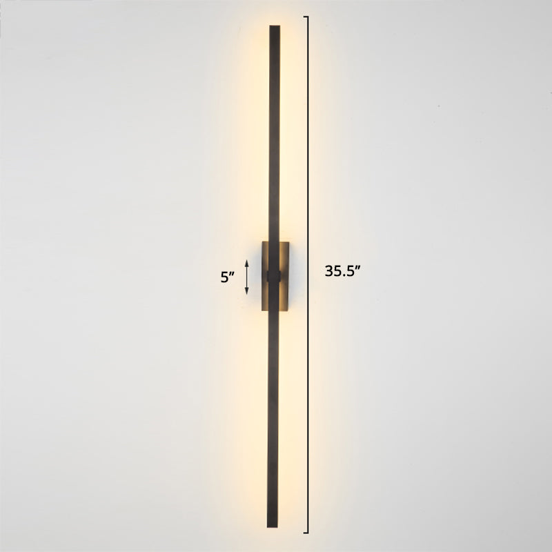 Stick Living Room LED Wall Lamp Aluminum Nordic Style Rotatable Wall Light Fixture Black 35.5" A Clearhalo 'Cast Iron' 'Glass' 'Industrial' 'Modern wall lights' 'Modern' 'Tiffany' 'Traditional wall lights' 'Wall Lamps & Sconces' 'Wall Lights' Lighting' 2437142