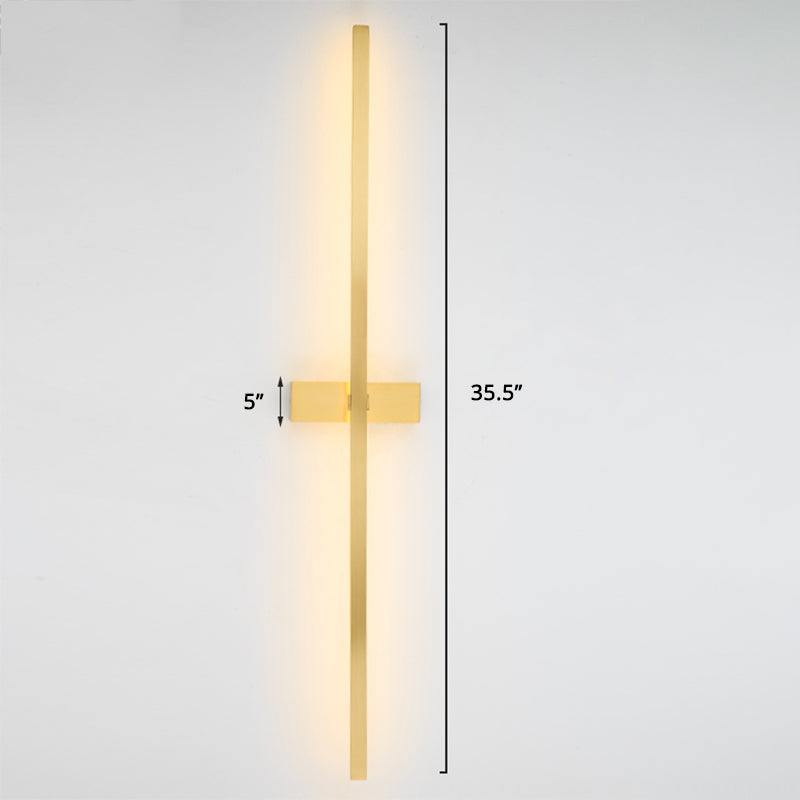 Stick Living Room LED Wall Lamp Aluminum Nordic Style Rotatable Wall Light Fixture Gold 35.5" A Clearhalo 'Cast Iron' 'Glass' 'Industrial' 'Modern wall lights' 'Modern' 'Tiffany' 'Traditional wall lights' 'Wall Lamps & Sconces' 'Wall Lights' Lighting' 2437143