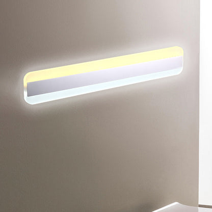31.5"/39"/47" Wide Linear Vanity Mirror Light Modern Acrylic LED Bathroom Light over Mirror with Reflector White Clearhalo 'Modern wall lights' 'Modern' 'Vanity Lights' 'Wall Lights' Lighting' 243725