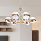 Stunning Ring Hanging Lamp with Orb Frosted Glass Shade 6/9 Lights Metal Chandelier in Gold for Hotel Clearhalo 'Ceiling Lights' 'Chandeliers' 'Modern Chandeliers' 'Modern' Lighting' 243748