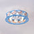 Metal Round Ceiling Mount Light with Carousel Kids Bedroom 6 Lights Cartoon Ceiling Lamp Blue Clearhalo 'Ceiling Lights' 'Close To Ceiling Lights' 'Close to ceiling' 'Flush mount' Lighting' 24374