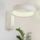 Minimalism Ring Wall Sconce Fixture Aluminum Warm/White Light LED Living Room Wall Lamp with Round/Rectangle Backplate in Black/White White Rectangle Clearhalo 'Cast Iron' 'Glass' 'Industrial' 'Modern wall lights' 'Modern' 'Tiffany' 'Traditional wall lights' 'Wall Lamps & Sconces' 'Wall Lights' Lighting' 244000