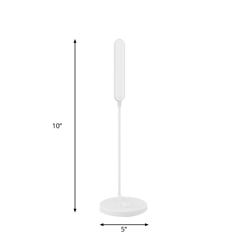 White Oblong Shade LED Desk Lamp Modern Simple Adjustable Table Light for Bedside Study Room Clearhalo 'Desk Lamps' 'Lamps' Lighting' 244125