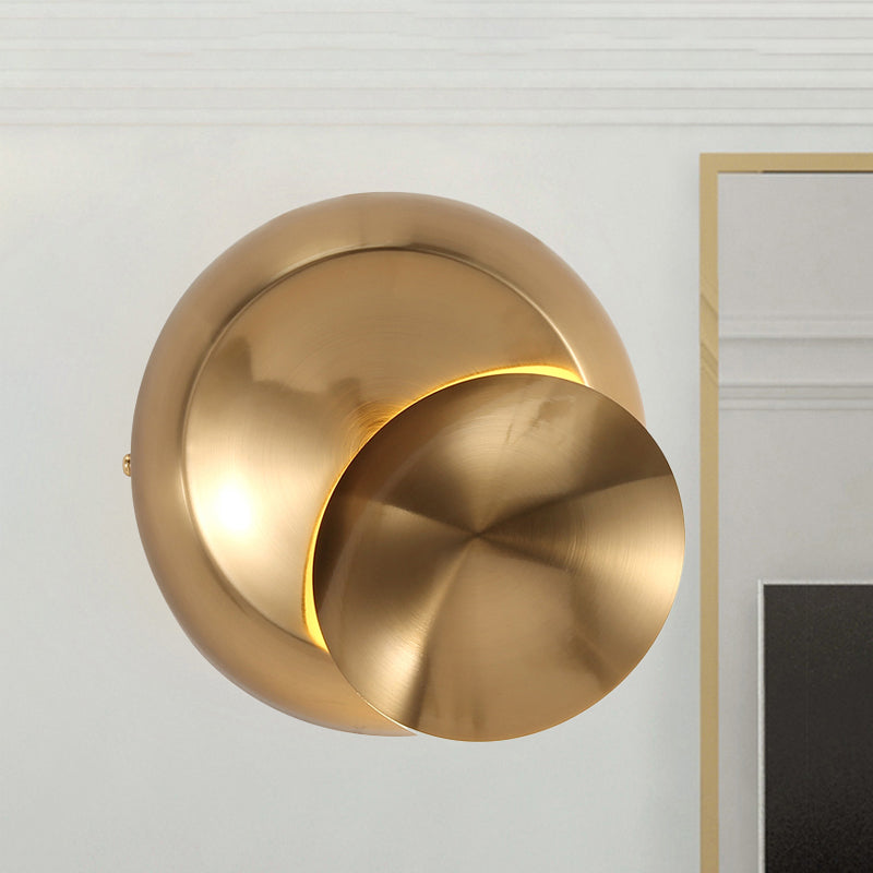 Black/White Finish Rounded Wall Lamp Simple Style LED Aluminum Sconce Lighting for Stairway Gold Clearhalo 'Cast Iron' 'Glass' 'Industrial' 'Modern wall lights' 'Modern' 'Tiffany' 'Traditional wall lights' 'Wall Lamps & Sconces' 'Wall Lights' Lighting' 244168