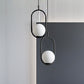 Globe Pendant Lighting Modern White Glass 1/2 Lights Black/Gold Hanging Ceiling Lamp for Bedroom Clearhalo 'Ceiling Lights' 'Glass shade' 'Glass' 'Iluminaci��n' 'L��mparas Colgantes' 'L��mparas de Techo' 'Modern Pendants' 'Modern' 'Pendant Lights' 'Pendants' Hogar' Lighting' 244200