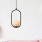 Globe Pendant Lighting Modern White Glass 1/2 Lights Black/Gold Hanging Ceiling Lamp for Bedroom 1 Black Clearhalo 'Ceiling Lights' 'Glass shade' 'Glass' 'Iluminaci��n' 'L��mparas Colgantes' 'L��mparas de Techo' 'Modern Pendants' 'Modern' 'Pendant Lights' 'Pendants' Hogar' Lighting' 244201