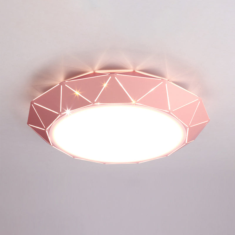 Slim UFO Girl Bedroom Ceiling Light Acrylic Metal Nordic Style LED Flushmount Light Clearhalo 'Ceiling Lights' 'Close To Ceiling Lights' 'Close to ceiling' 'Flush mount' Lighting' 244328