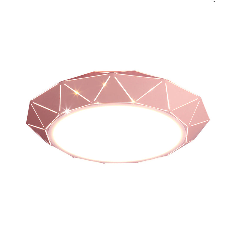 Slim UFO Girl Bedroom Ceiling Light Acrylic Metal Nordic Style LED Flushmount Light Clearhalo 'Ceiling Lights' 'Close To Ceiling Lights' 'Close to ceiling' 'Flush mount' Lighting' 244329