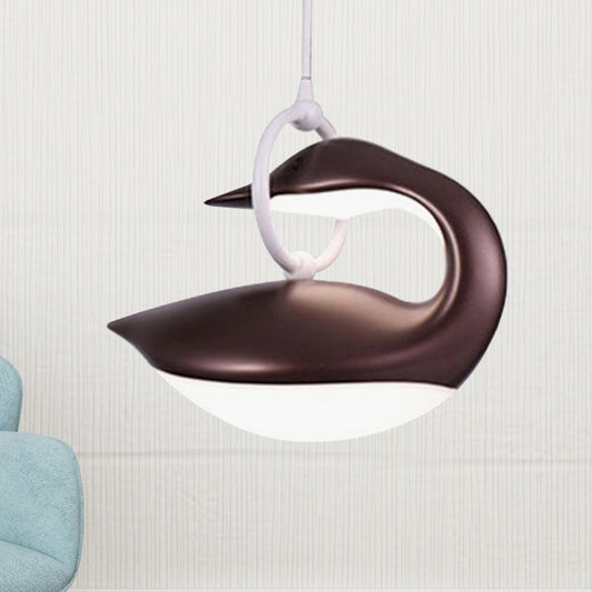 Brown/Gold/White Swan Hanging Light Fixture Post Modern Acrylic Shade LED Ceiling Light, Third Gear Light Clearhalo 'Ceiling Lights' 'Modern Pendants' 'Modern' 'Pendant Lights' 'Pendants' Lighting' 244352