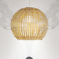 Bamboo Hand-Knitted Hanging Pendant Light with Globe Shade Modern 12"/16" Wide 1 Light Suspension Lamp in Beige Clearhalo 'Ceiling Lights' 'Pendant Lights' 'Pendants' Lighting' 244354