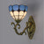 Mediterranean Bowl Wall Lamp Stained Glass and Metal 1 Light Wall Sconce Lighting in Clear/White White Clearhalo 'Industrial' 'Middle century wall lights' 'Tiffany wall lights' 'Tiffany' 'Wall Lamps & Sconces' 'Wall Lights' Lighting' 24450
