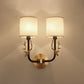 Modernism 1/2 Lights Wall Sconce with Fabric Shade Black/Gold Cylinder Wall Mount Light Fixture with Metal Antler Clearhalo 'Cast Iron' 'Glass' 'Industrial' 'Modern wall lights' 'Modern' 'Tiffany' 'Traditional wall lights' 'Wall Lamps & Sconces' 'Wall Lights' Lighting' 244688