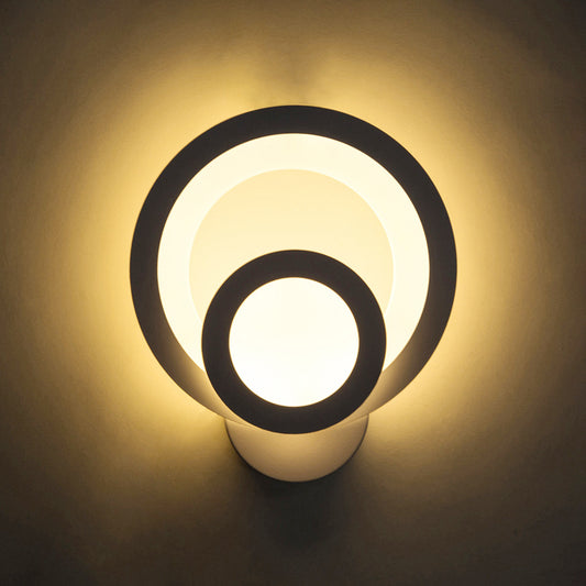 Round Stairway Wall Sconce Acrylic LED Modern Wall Light Fixture in Warm/White, 8" Wide Clearhalo 'Modern wall lights' 'Modern' 'Wall Lamps & Sconces' 'Wall Lights' Lighting' 244726