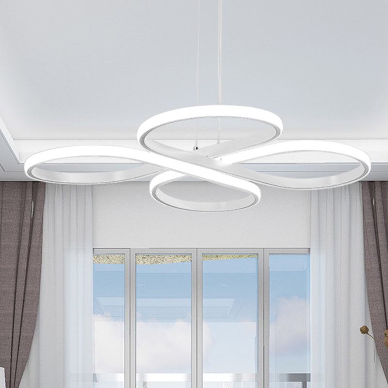 White/Gold Floral Ceiling Light Fixture Modern LED Acrylic Chandelier Pendant in Warm/White Light, 19"/23"/29" Wide Clearhalo 'Ceiling Lights' 'Chandeliers' 'Modern Chandeliers' 'Modern' Lighting' 244777