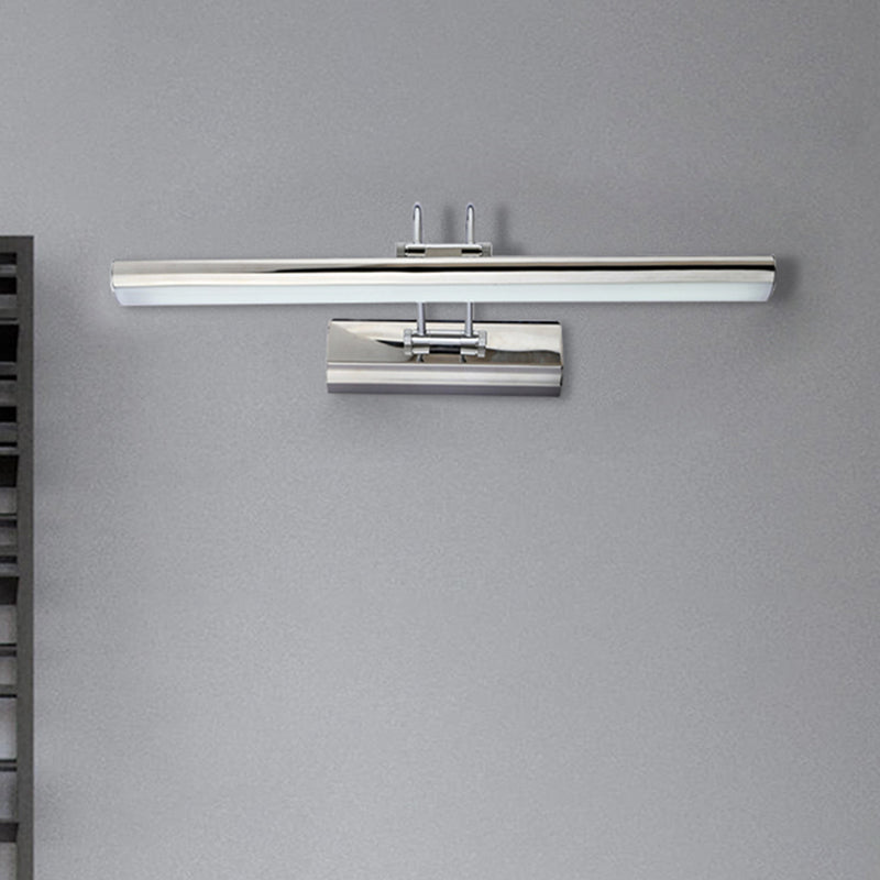 16"/22" W Rectangle Vanity Mirror Light Modern Style Aluminum LED Bathroom Silver Vanity Lighting in White/Warm Light Silver Clearhalo 'Cast Iron' 'Glass' 'Industrial' 'Modern wall lights' 'Modern' 'Tiffany' 'Traditional wall lights' 'Vanity Lights' 'Wall Lights' Lighting' 244787