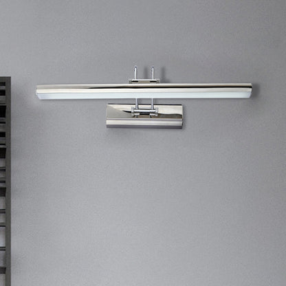 16"/22" W Rectangle Vanity Mirror Light Modern Style Aluminum LED Bathroom Silver Vanity Lighting in White/Warm Light Silver Clearhalo 'Cast Iron' 'Glass' 'Industrial' 'Modern wall lights' 'Modern' 'Tiffany' 'Traditional wall lights' 'Vanity Lights' 'Wall Lights' Lighting' 244787