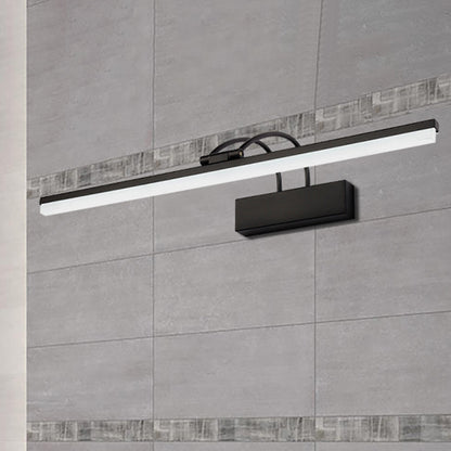 Modernist Slim Acrylic Vanity Lighting Fixture 16"/20" W LED Wall Mount Light in Black for Bathroom, Warm/White Light Black Clearhalo 'Cast Iron' 'Glass' 'Industrial' 'Modern wall lights' 'Modern' 'Tiffany' 'Traditional wall lights' 'Vanity Lights' 'Wall Lights' Lighting' 244863