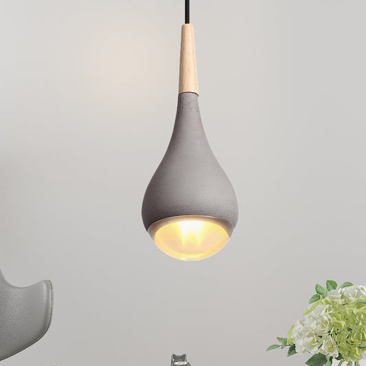 Pear Pendant Lighting Nordic Cement 1 Light Grey/Red/Green Hanging Ceiling Light Clearhalo 'Ceiling Lights' 'Modern Pendants' 'Modern' 'Pendant Lights' 'Pendants' Lighting' 244897