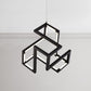 Black/White Geometric Hanging Light Nordic Stylish LED Metallic Pendant Chandelier Light for Bedroom Clearhalo 'Ceiling Lights' 'Chandeliers' 'Modern Chandeliers' 'Modern' Lighting' 244942