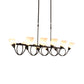 Black Cup Shape Chandelier Light Vintage 6/8/10 Lights White Glass Led Pendant Lamp Kit with Linear Design Clearhalo 'Ceiling Lights' 'Chandeliers' 'Modern Chandeliers' 'Modern' Lighting' 244975