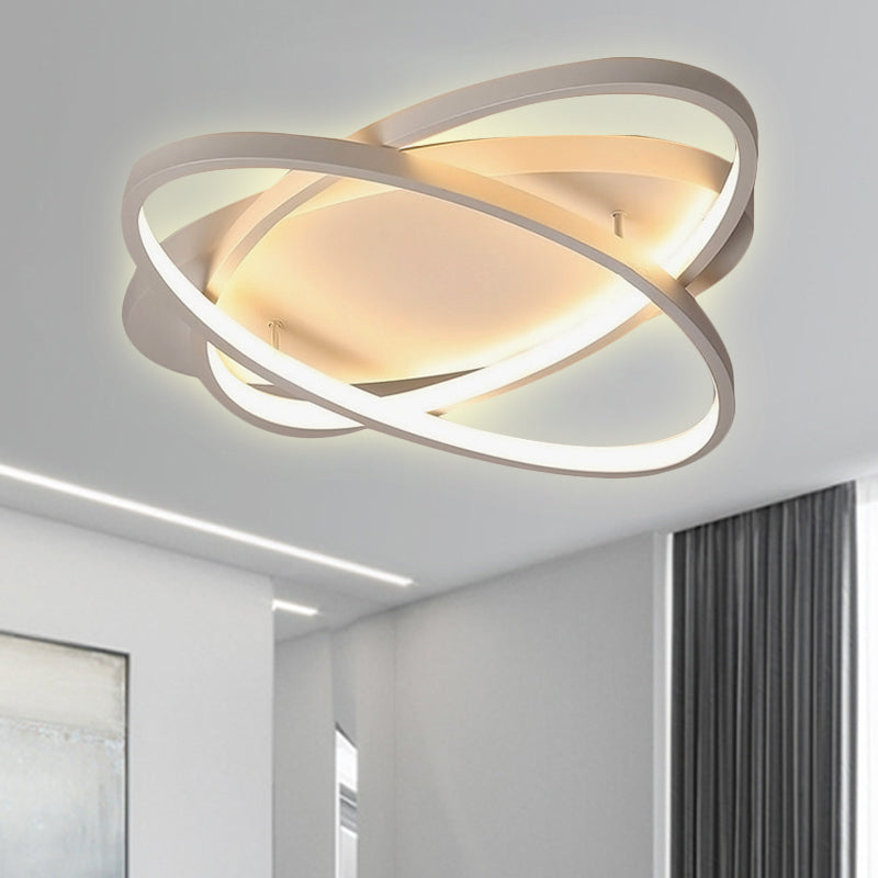 21"/29.5"/34" Wide Black/Brown Overlapped Ceiling Lamp Contemporary LED Acrylic Flush Mount Light in Warm/White Light Clearhalo 'Ceiling Lights' 'Close To Ceiling Lights' 'Close to ceiling' 'Flush mount' Lighting' 245019