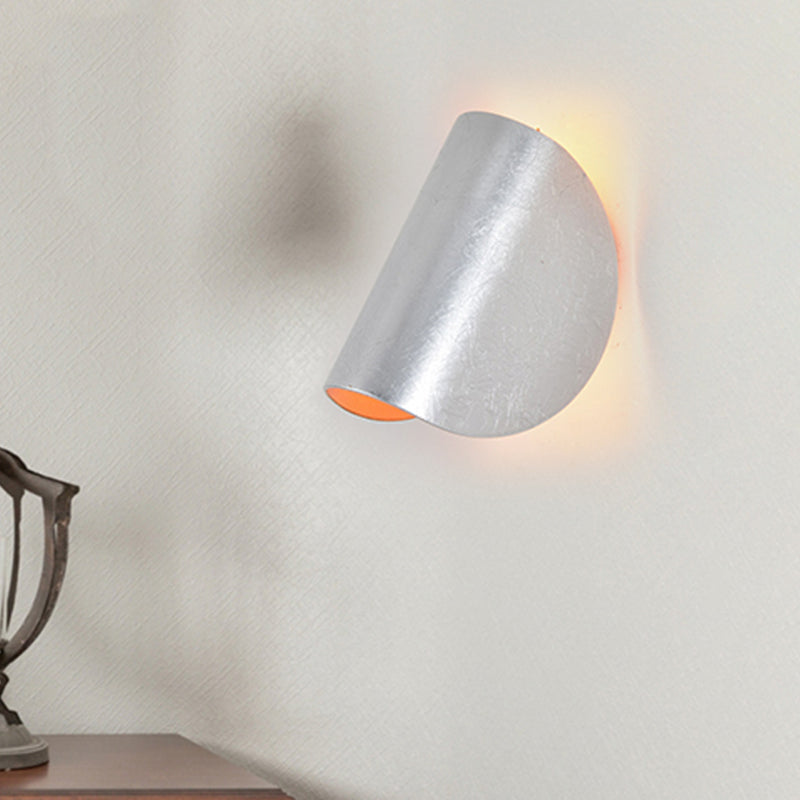 Folded Wall Sconce Light Simplicity Metal 1 Light Black/Grey/Silver Wall Mount Lighting for Bedroom Clearhalo 'Cast Iron' 'Glass' 'Industrial' 'Modern wall lights' 'Modern' 'Tiffany' 'Traditional wall lights' 'Wall Lamps & Sconces' 'Wall Lights' Lighting' 245116