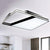 Modernism Splicing Trapezoid Flush Ceiling Lighting Metal LED Living Room Ceiling Fixture in White/Warm Light, 23.5"/35.5" Wide Black White Clearhalo 'Ceiling Lights' 'Close To Ceiling Lights' 'Close to ceiling' 'Flush mount' Lighting' 245167