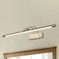 Simple Style Tube Vanity Wall Light Metal 18"/21.5" W LED Bathroom Wall Sconce in Nickel/Brushed Brass, Warm/White Lighting Brushed Brass Clearhalo 'Cast Iron' 'Glass' 'Industrial' 'Modern wall lights' 'Modern' 'Tiffany' 'Traditional wall lights' 'Vanity Lights' 'Wall Lights' Lighting' 245208