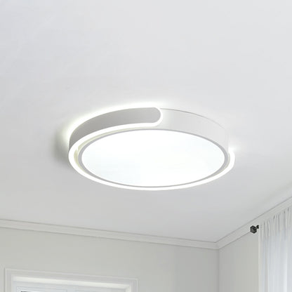 Black/White/Champagne Disk Flush Ceiling Light with Acrylic Shade Modern LED 15"/19"/23" Dia Bedroom Ceiling Light Fixture in Warm/White White Clearhalo 'Ceiling Lights' 'Close To Ceiling Lights' 'Close to ceiling' 'Flush mount' Lighting' 245248