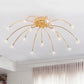 Firework-Shaped Metal Semi Flush Mount Contemporary 12/15/21 Lights Chrome/Gold Led Semi Flush Ceiling Light Fixture 15 Gold Clearhalo 'Ceiling Lights' 'Close To Ceiling Lights' 'Close to ceiling' 'Semi-flushmount' Lighting' 245284