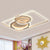 Geometric Metal Ceiling Mounted Lamp Modern LED Black/White Flush Lighting in White/Warm Light, 35.5"/39" Wide