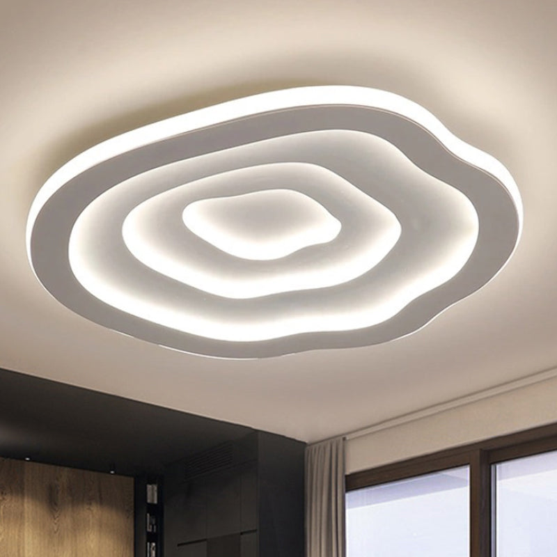 Ripple Acrylic Ceiling Lamp Simplicity 16"/19.5"/23.5" Wide LED White Flushmount in Warm/White Light White White Clearhalo 'Ceiling Lights' 'Close To Ceiling Lights' 'Close to ceiling' 'Flush mount' Lighting' 245561