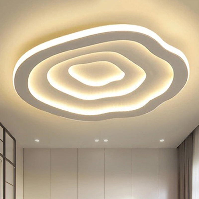 Ripple Acrylic Ceiling Lamp Simplicity 16"/19.5"/23.5" Wide LED White Flushmount in Warm/White Light White Warm Clearhalo 'Ceiling Lights' 'Close To Ceiling Lights' 'Close to ceiling' 'Flush mount' Lighting' 245562