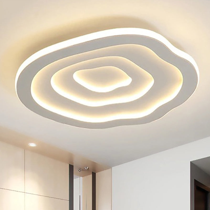 Ripple Acrylic Ceiling Lamp Simplicity 16"/19.5"/23.5" Wide LED White Flushmount in Warm/White Light Clearhalo 'Ceiling Lights' 'Close To Ceiling Lights' 'Close to ceiling' 'Flush mount' Lighting' 245563