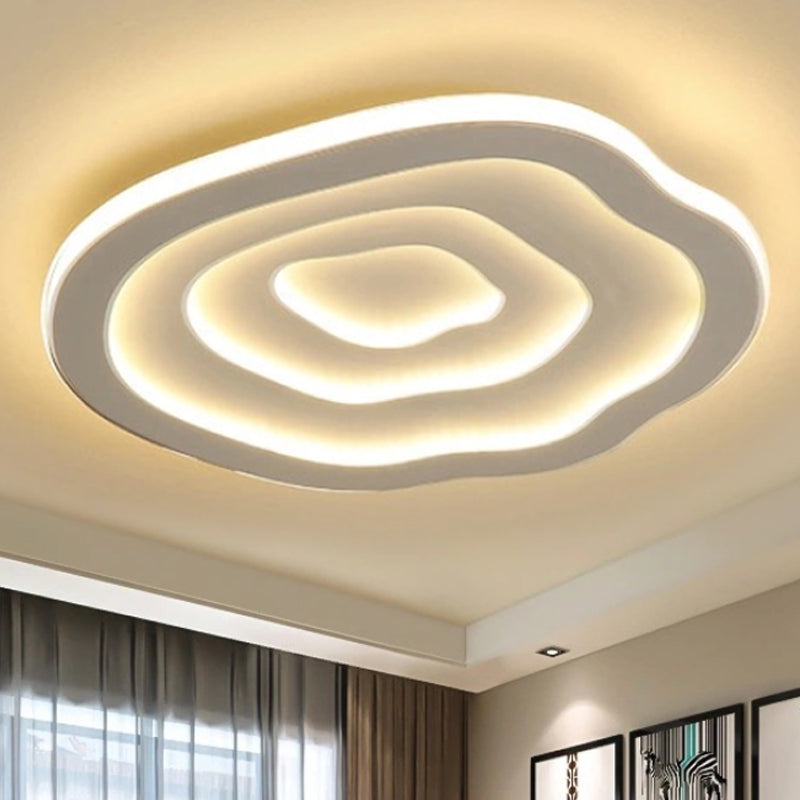 Ripple Acrylic Ceiling Lamp Simplicity 16"/19.5"/23.5" Wide LED White Flushmount in Warm/White Light Clearhalo 'Ceiling Lights' 'Close To Ceiling Lights' 'Close to ceiling' 'Flush mount' Lighting' 245564