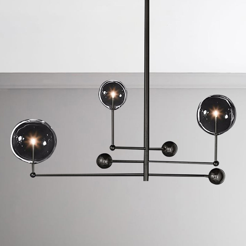 KCO Éclairage Lustre Suspendu à 6 Lumières Globe en Verre Transparent Moderne du Milieu du Siècle Rectangulaire Sputnik Chandelier Vintage Noir Linéaire Îlot de Cuisine Éclairage Suspendu Salle à KCO Éclairage Lustre Suspendu à 6 Lumières Globe en Verre Transparent Moderne du Milieu du Siècle Rectangulaire Sputnik Chandelier Vintage Noir Linéaire Îlot de Cuisine Éclairage Suspendu Salle à